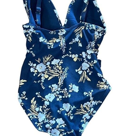 Niptuck Blue Floral One Piece Swimsuit Size - Picture 2 of 3